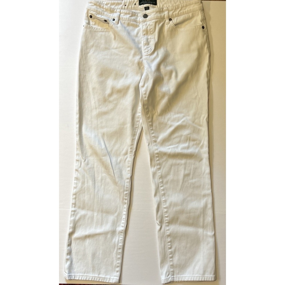 Ralph Lauren Women's Size 10 White Denim Jeans Lauren Jeans Co.